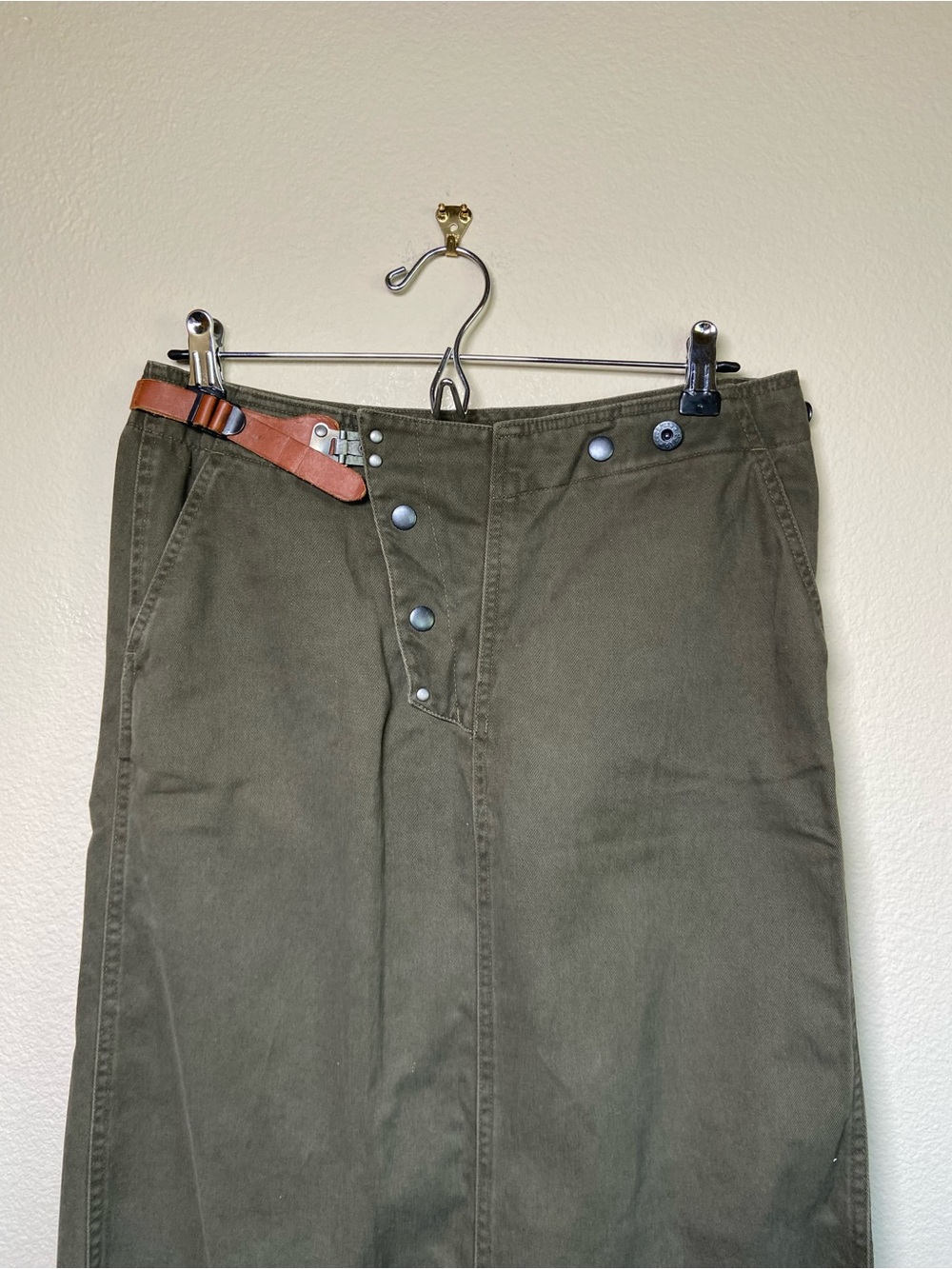 Ralph Lauren Maxi Utility Vintage Skirt Khaki Size 6 - Picture 2 of 7